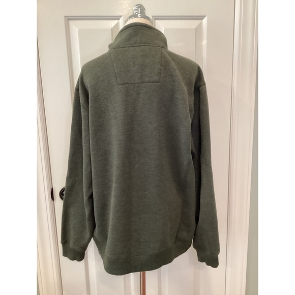 Arrow Men's Pullover Sweater Fleece 1/4 Buttons Heather Green Brown VTG Size‎ XL - Picture 5 of 7